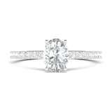 Stunning 0.5 CT Oval Moissanite Stones Engagement Ring In Pave Design 1