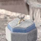 Stunning 3.0 CT Round Moissanite Engagement Ring with Hidden Halo Design 7