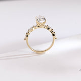 Stunning 1.0 - 2.0 CT Pear Moissanite Engagement Ring with Half Pave Design 8