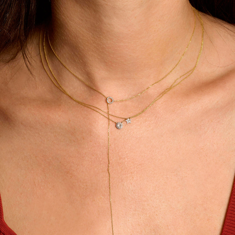 0.50 CT Round Moissanite Diamond Cluster Pendant Necklace in Solid Gold 10