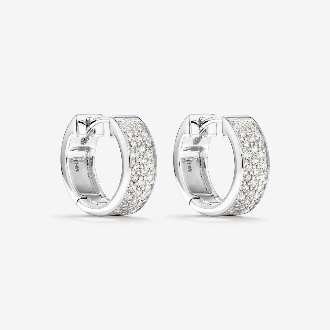 Round Cut Cubic Zirconia in 925 Sterling Silver Earrings 1