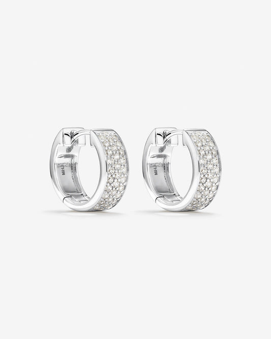 Round Cut Cubic Zirconia in 925 Sterling Silver Earrings 1