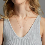 Customized Name Pendant  Necklace in Solid Gold 4