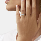 Stunning 1.37 CT Round Moissanite Engagement Ring in Pave Design 4