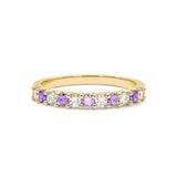 0.15 CT Round Amethyst Lab Made Diamond- February Birthstone Wedding Band 5