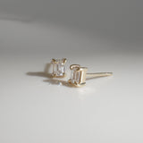 1.0 TCW Emerald Cut Moissanite Stud Earrings in Gold 1