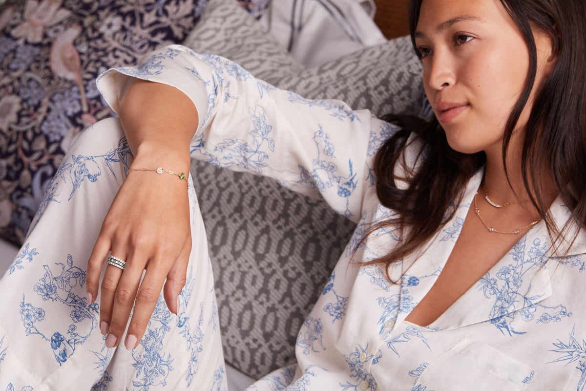 0.84 CT Round Peridot Lab Made Diamond-August Birthstone Bracelet 2