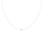 0.10 CT Round Moissanite Diamond Bezel Pendant Necklace in Solid Gold 5