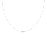 0.10 CT Round Moissanite Diamond Bezel Pendant Necklace in Solid Gold 5