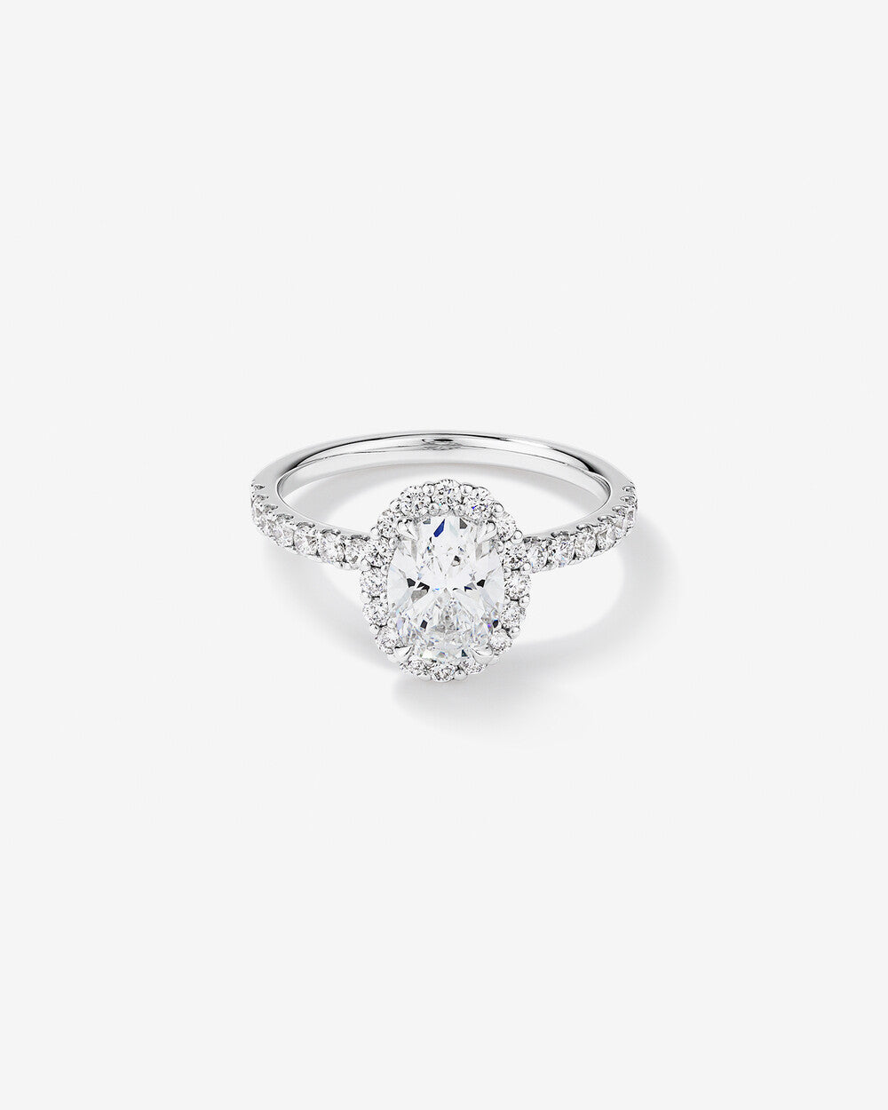 Stunning 1.78 CT Oval Moissanite Engagement Ring with Pave and Halo Design 1