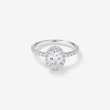 Stunning 1.78 CT Oval Moissanite Engagement Ring with Pave and Halo Design 1