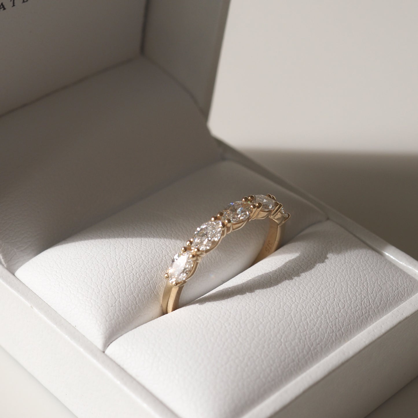 Stunning 1 TCW Marquise Moissanite Stones Half Eternity Wedding Bands 5
