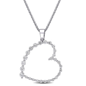 Round Cut Cubic Zirconia in 925 Sterling Silver Necklace