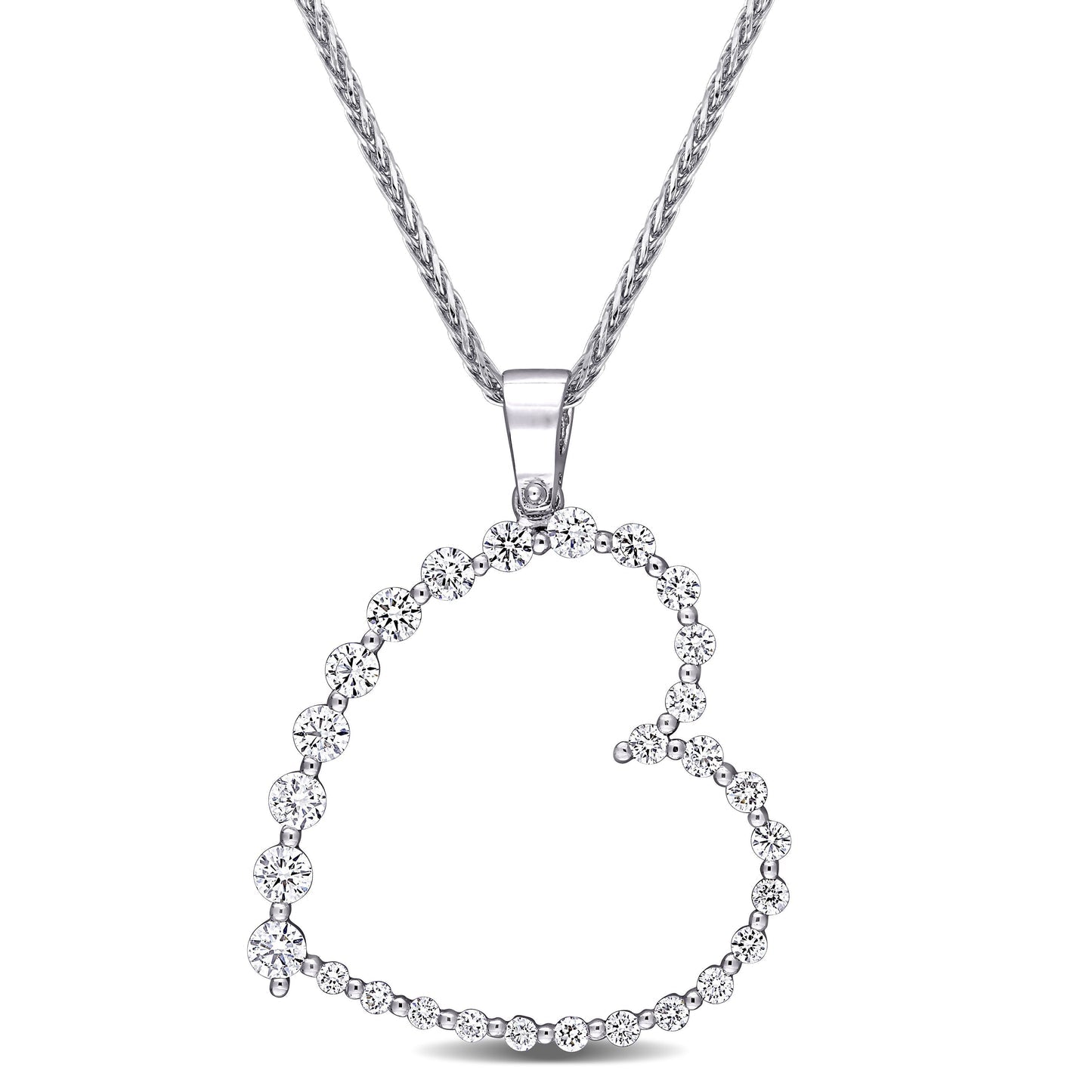Round Cut Cubic Zirconia in 925 Sterling Silver Necklace 8