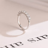 Stunning 0.2 TCW Round Moissanite Stones Half Eternity Wedding Bands 8