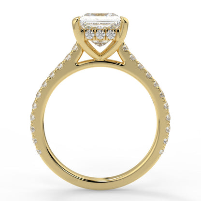 Stunning 1.30 CT Princess Moissanite Engagement Ring with Hidden Halo & Pave Design 3