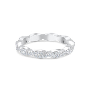 Stunning 0.4 TCW Round Moissanite Stones in Full Eternity Wedding Band