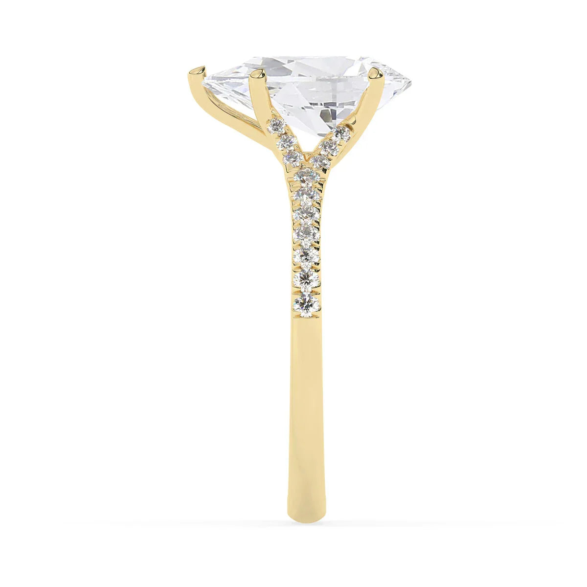 Stunning 2.0 CT Pear Moissanite Engagement Ring with Split Shank Design 4