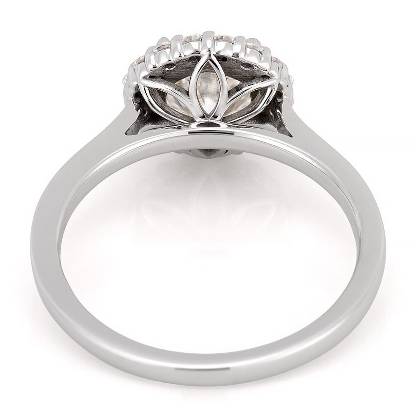 Stunning 1.0- 2.0 CT Round Moissanite Engagement Ring with Halo Design 4