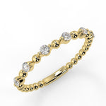 Stunning 0.15 TCW Round Moissanite Stones Beaded Wedding Bands 1