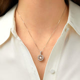 Round Cut Cubic Zirconia in 925 Sterling Silver Necklace 3