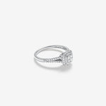 Stunning 0.3  TCW Round Moissanite Engagement Ring With Cluster Design 4