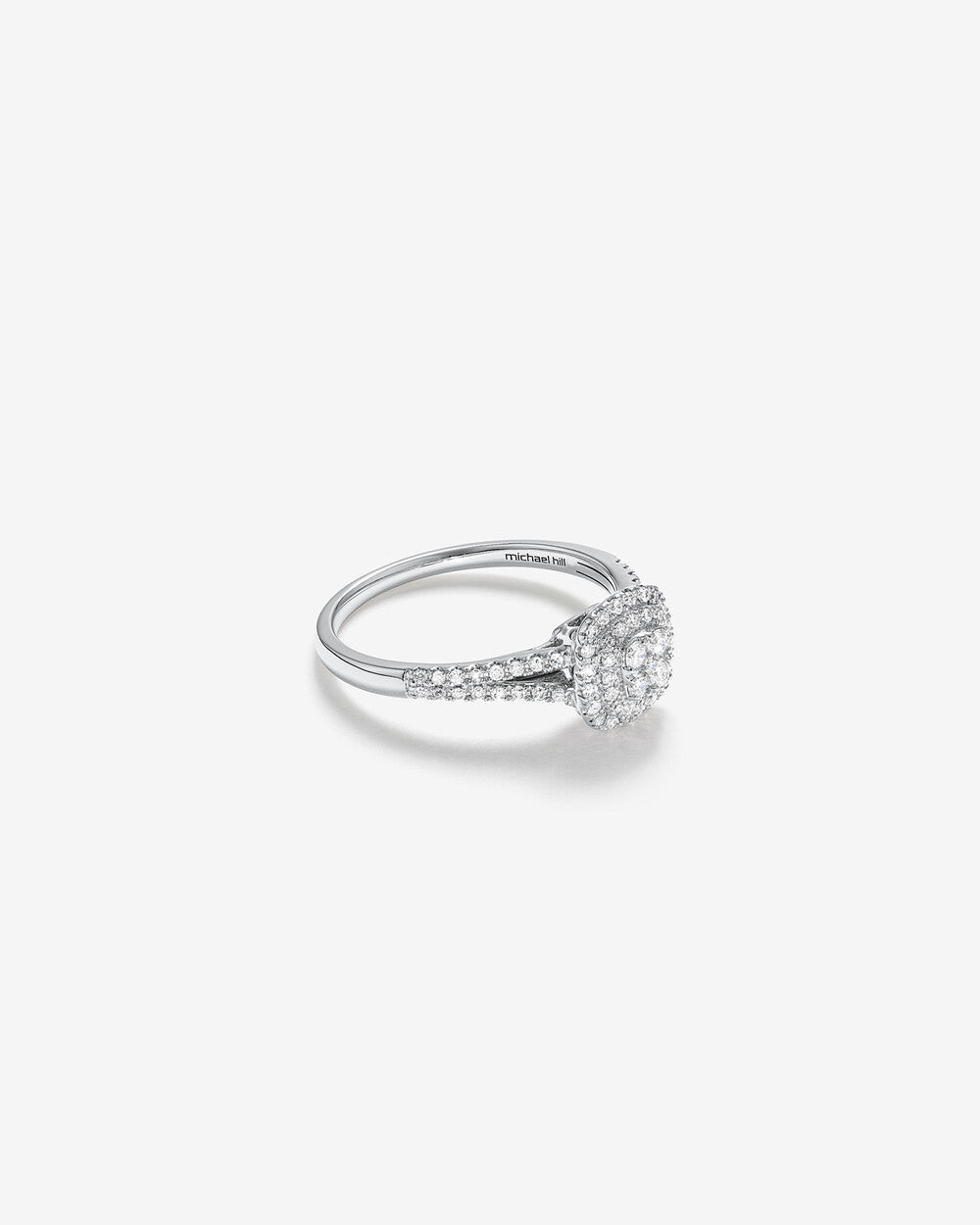 Stunning 0.3  TCW Round Moissanite Engagement Ring With Cluster Design 4