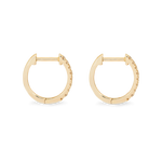 1.0 TCW Round Cut Moissanite Pave Huggie Earrings in Gold 10
