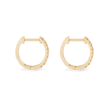 1.0 TCW Round Cut Moissanite Pave Huggie Earrings in Gold 10