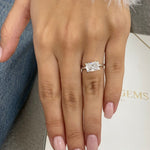 Classic 2.0 CT East West Radiant Moissanite Engagement Ring with Hidden Halo Design 5