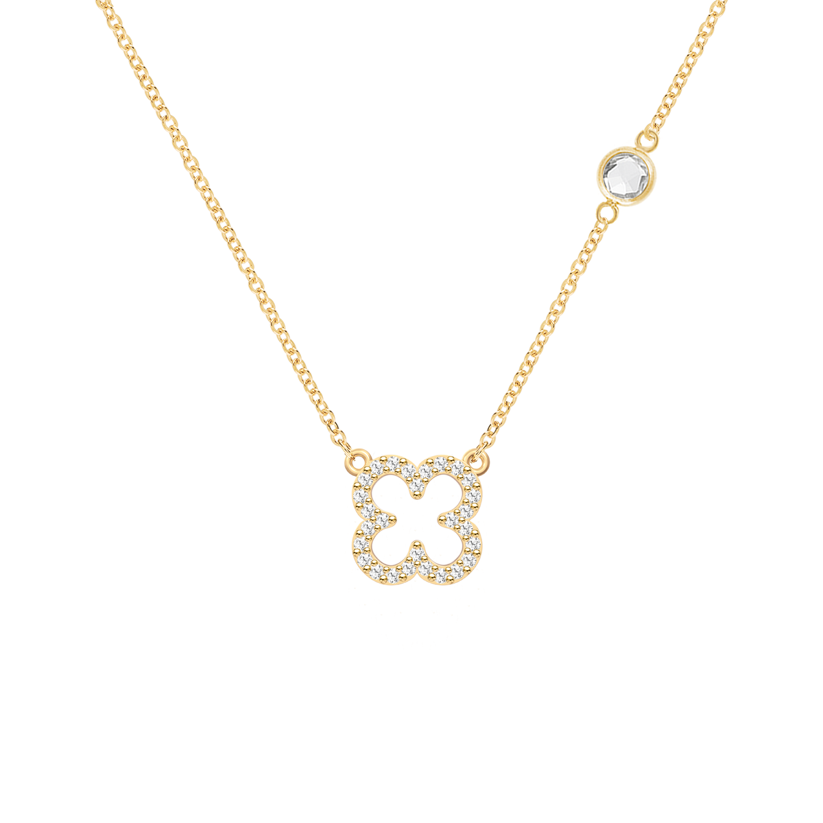 0.25 TCW Round Diamond Lab Made Diamond- April Birthstone Necklace 1