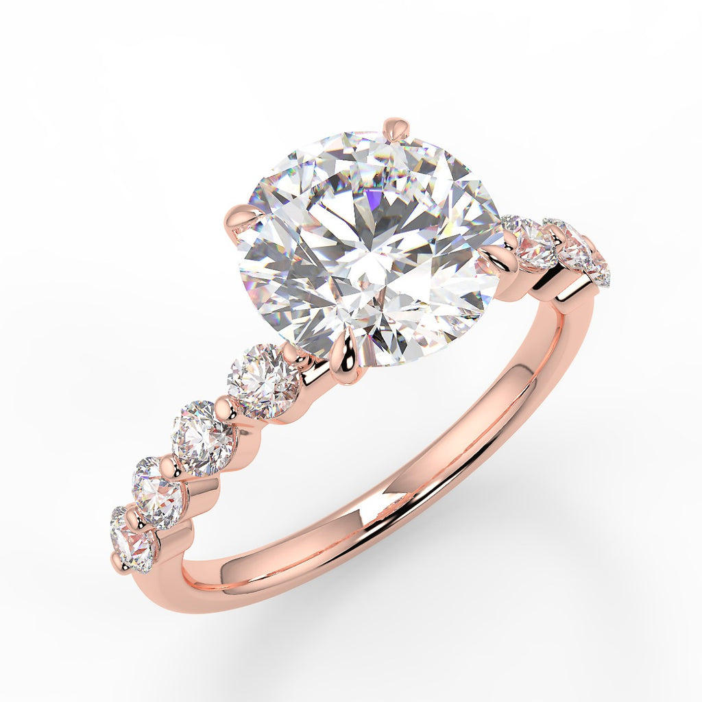 Stunning 2.0 CT Round Moissanite Engagement Ring with Pave Design 8
