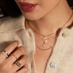 0.30 TCW Round Moissanite Diamond Customized Letter Pendant Necklace in Solid Gold 29