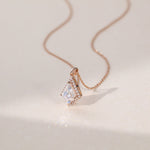 1.20 TCW Kite Moissanite Diamond Halo Pendant Necklace in Solid Gold 2