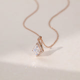 1.20 TCW Kite Moissanite Diamond Halo Pendant Necklace in Solid Gold 2