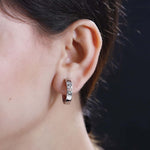 Round Cut Cubic Zirconia in 925 Sterling Silver Earrings 3