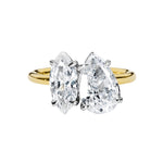 Pear & Marquise Cut Two Stone Style Cubic Zirconia in 925 Sterling Silver Ring 3