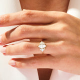 Stunning 1.0-1.50 CT Marquise Moissanite Engagement Ring with Cluster Design 7