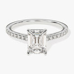 Stunning 1.0-2.0 CT Emerald Moissanite Engagement Ring with Pave Design 4