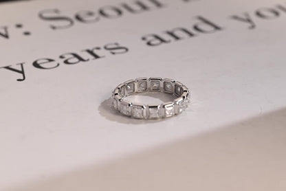 Stunning 0.4 TCW Princess Moissanite Stones Full Eternity Wedding Band 3