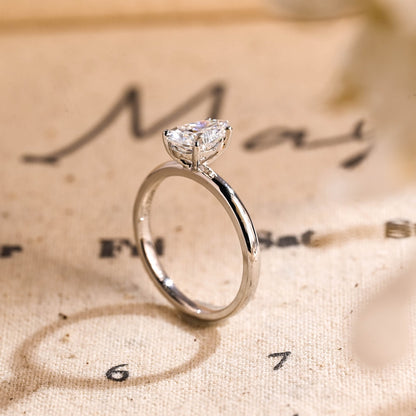 Stunning 2.0 CT Pear Moissanite Engagement Ring with Solitaire Design 7