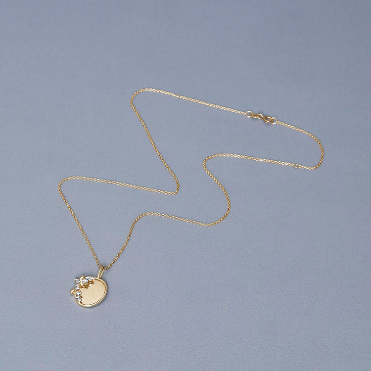 0.20 CT Round & Marquise Moissanite Diamond Secret Garden Medallion Pendant Necklace in Solid Gold 4