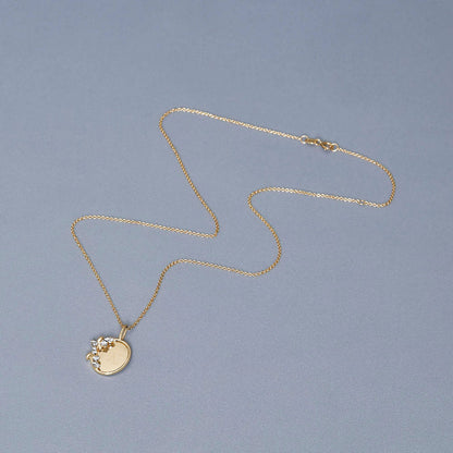 0.20 CT Round & Marquise Moissanite Diamond Secret Garden Medallion Pendant Necklace in Solid Gold 4