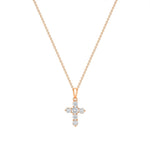 0.50 TCW Round Cut Moissanite Diamond Cross Pendant Necklace in Solid Gold 12