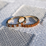 1.32 TCW Round Citrine Lab Made Diamond- November Birthstone Eternity Wedding Band 7