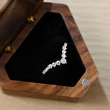 Stunning 0.5 CT Round Moissanite Stones V-Shaped Wedding Band 7