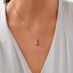 Round Cut Cubic Zirconia in 925 Sterling Silver Necklace 3