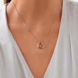 Round Cut Cubic Zirconia in 925 Sterling Silver Necklace 3