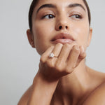 Stunning 1.5 CT Pear & Marquise Moissanite Engagement Ring with Two Stone Design