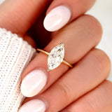 Stunning 2.80 CT Marquise Moissanite Engagement Ring with Hidden Halo Design 6